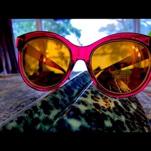 Pucci hot pink sunglasses gold lenses 1.5 readers